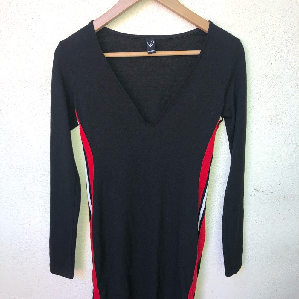 Deep V Bodycon Dress